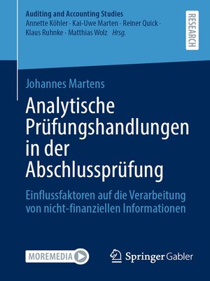 cover image of Analytische Prüfungshandlungen in der Abschlussprüfung